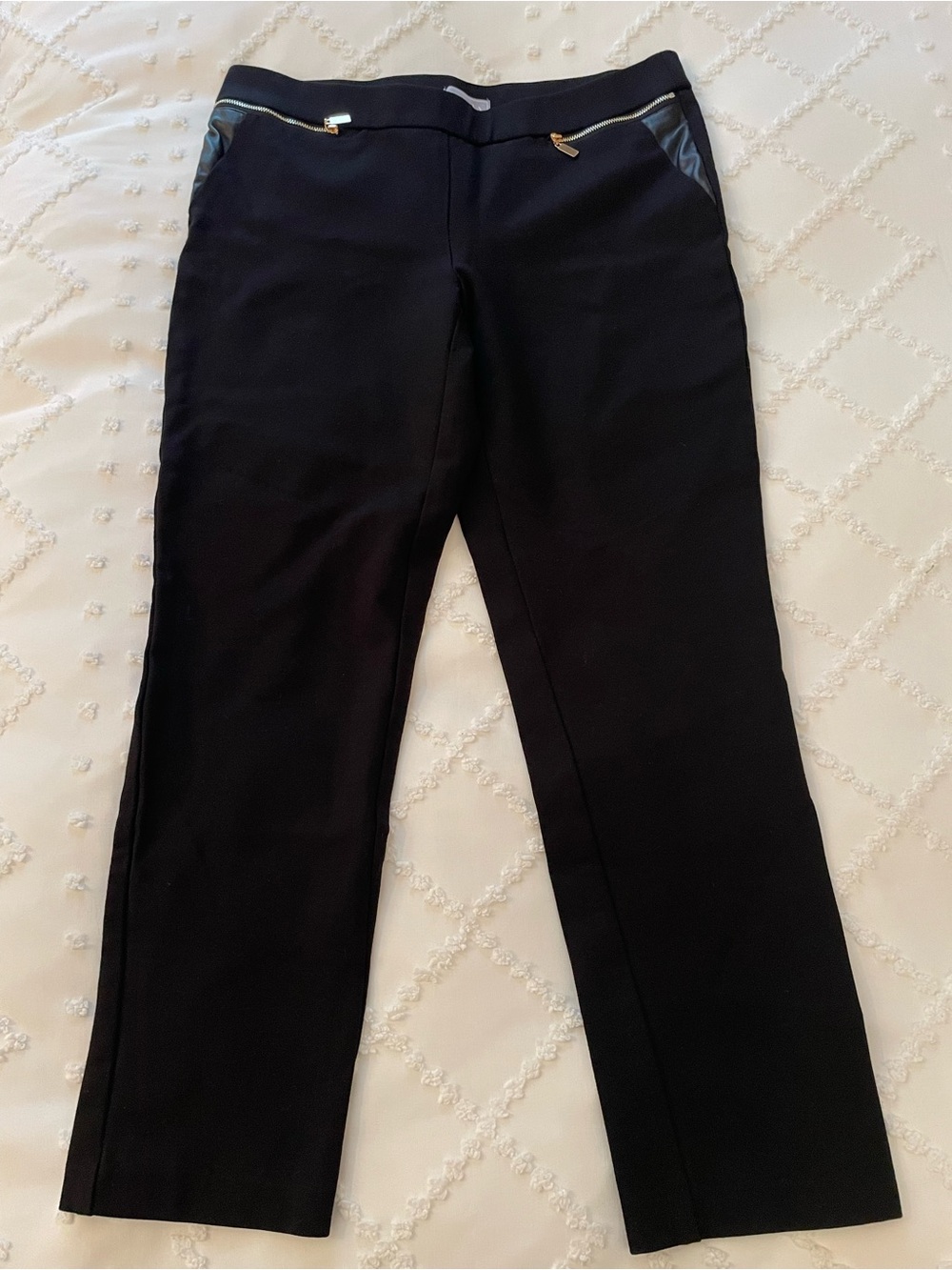 Women's Black Ankle Pants with Zip Pocket Detail